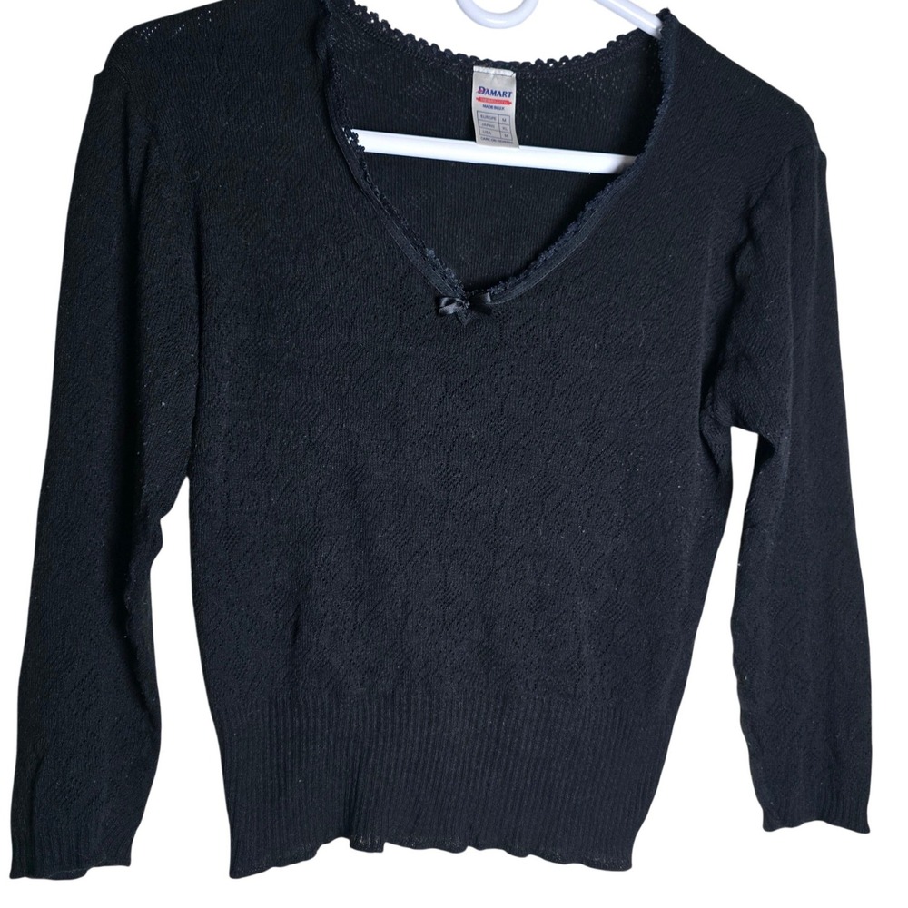 Damart Womens Thermolactyl knit‎ undershirt V-Neck top Medium long-sleeve